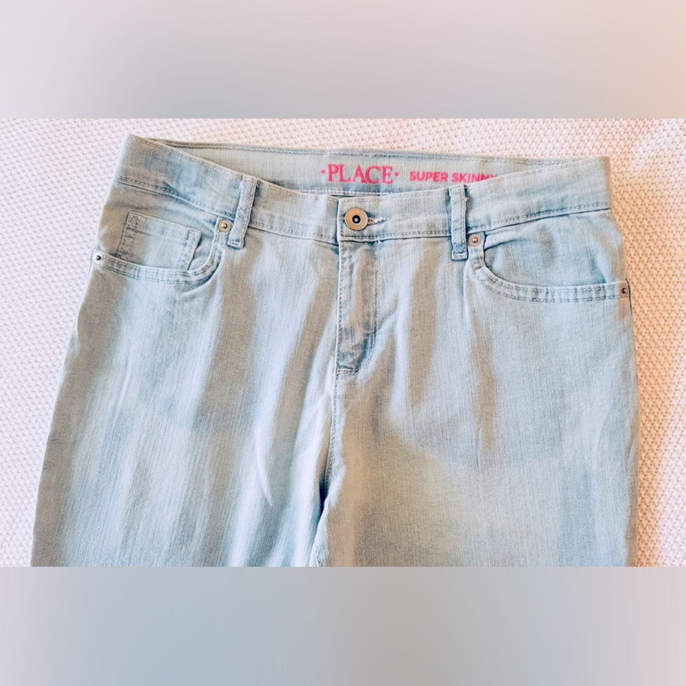 PLACE Girls Denim Super Skinny Stretch Light Blue Jeans - Picture 7 of 16